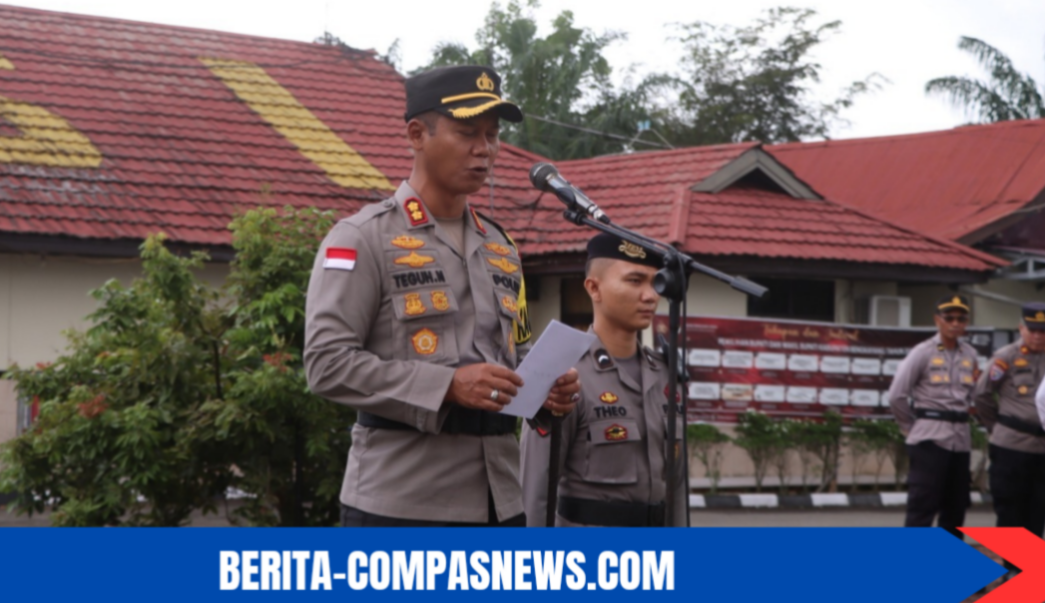 Kapolres Bengkayang Pimpin Upacara Korps : Raport Kenaikan Pangkat 34 Personel