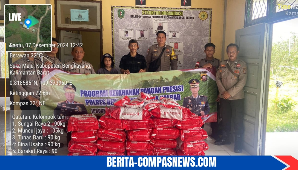 Program Ketahanan Pangan, Polres Bengkayang Kawal Pendistribusian Benih Jagung ke Kecamatan Sungai Betung