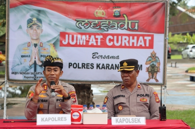 Kapolres Karangasem Gelar Jumat Curhat Bersama Sopir Truk