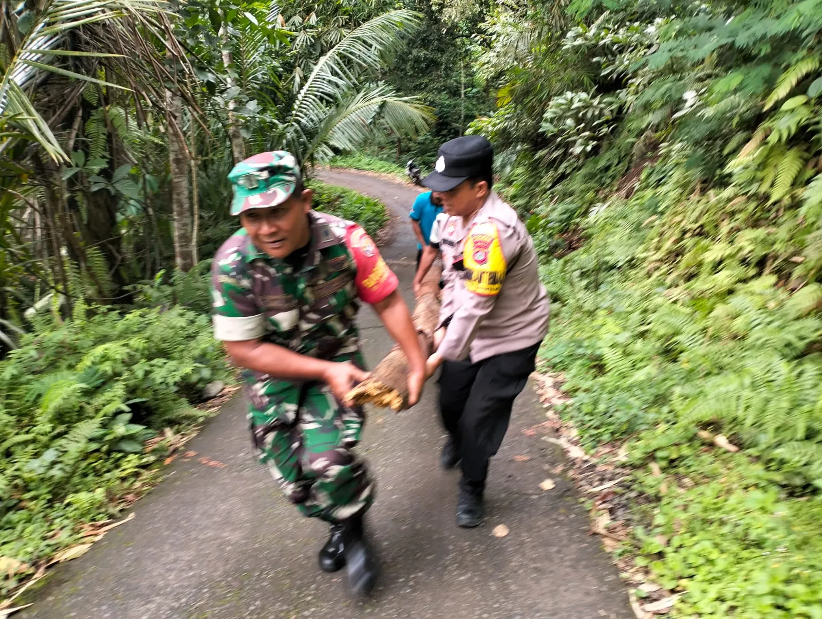 Antisipasi Bahaya Longsor Polres Karangasem Pasang Police Line di Desa Jungutan