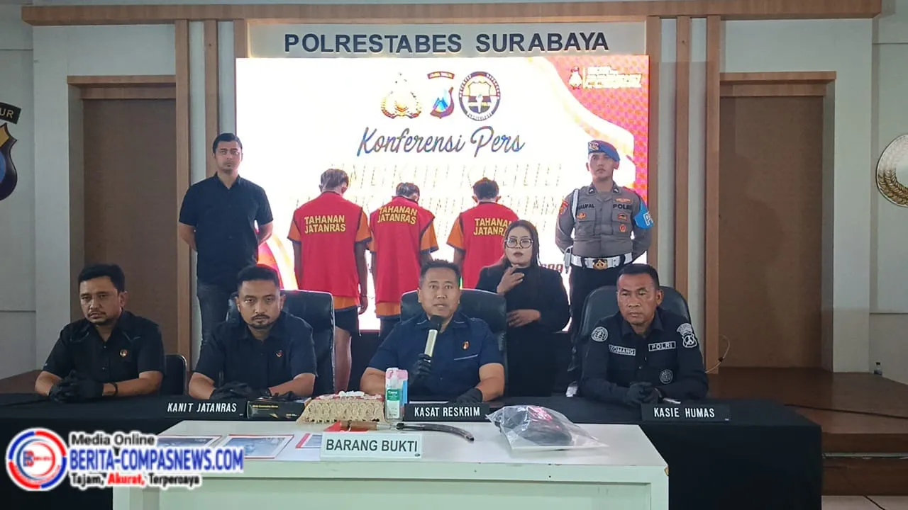 Jatanras Polrestabes Surabaya Berhasil Amankan Tiga Tersangka Pelaku Curanmor 