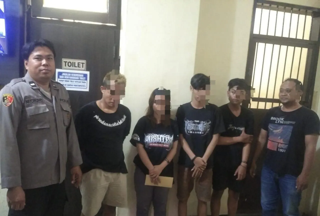 Polres Nganjuk Amankan Empat Pelaku Peredaran Narkotika dan Okerbaya