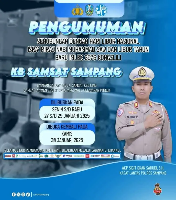 Pelayanan SIM, BPKB, STNK di Samsat Polres Sampang Tutup Sementara, Begini Informasi dari AKP Sigit Ekan Sahudi S.H.