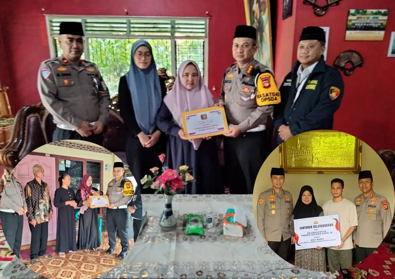 Alumni Akpol 1998 Beri Santunan ke Keluarga Polisi Gugur di Way Kanan