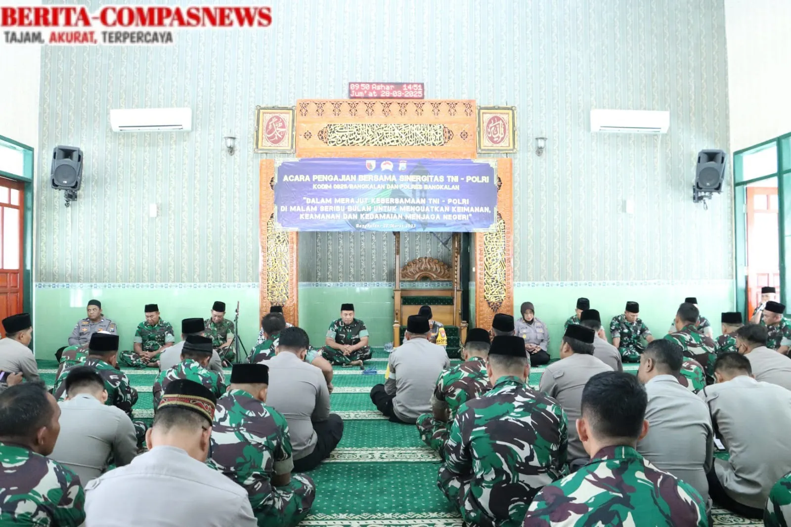 Berkah dan Indahnya Kebersamaan, Sinergitas Kodim 0829 dan Polres Bangkalan Gelar Pengajian di Bulan Ramadhan