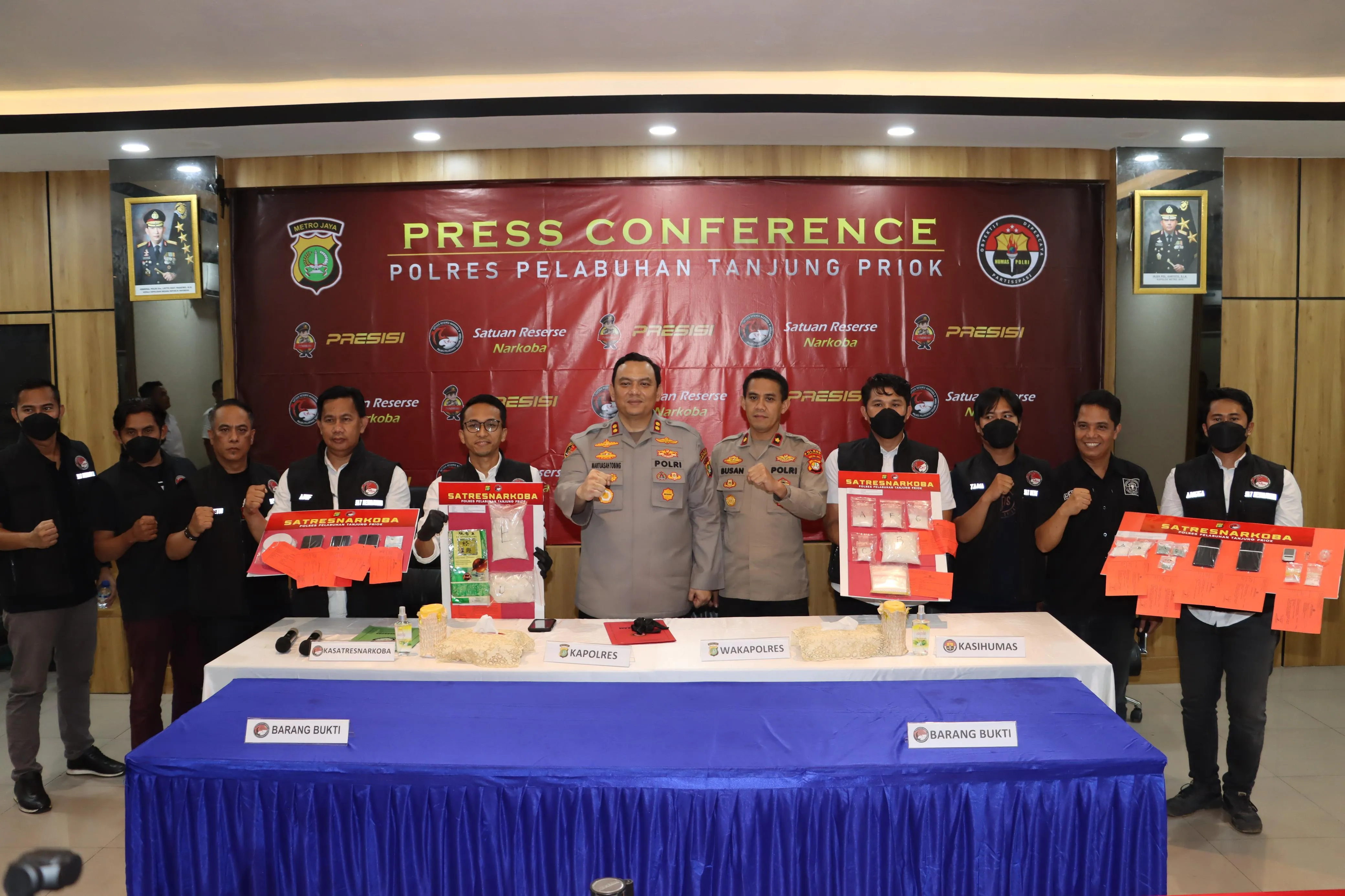 Polres Pelabuhan Tanjung Priok Ungkap 10 Kasus Narkoba, Sita Barang Bukti Bernilai Rp. 2,3 Miliar*
