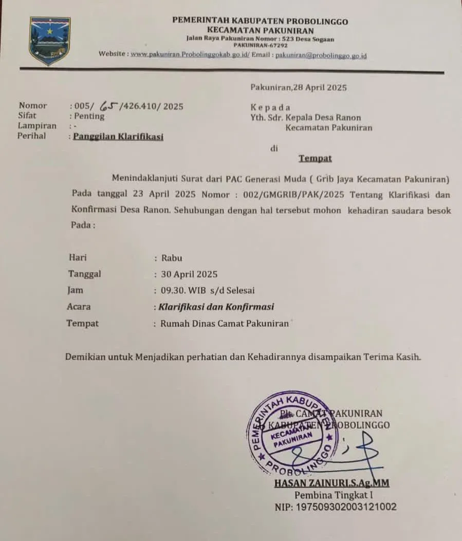 Kades Ranon Mangkir dari Panggilan Camat Pakuniran