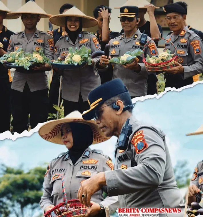 Ketahanan Pangan Jadi Prioritas, Polres Sampang Gelar Kegiatan Panen di Pekarangan Mapolres