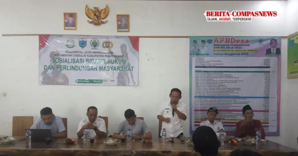 Pemerintah Desa Waringin Jaya Gelar acara Sosialisasi Bidang Hukum dan Perlindungan Masyarakat.