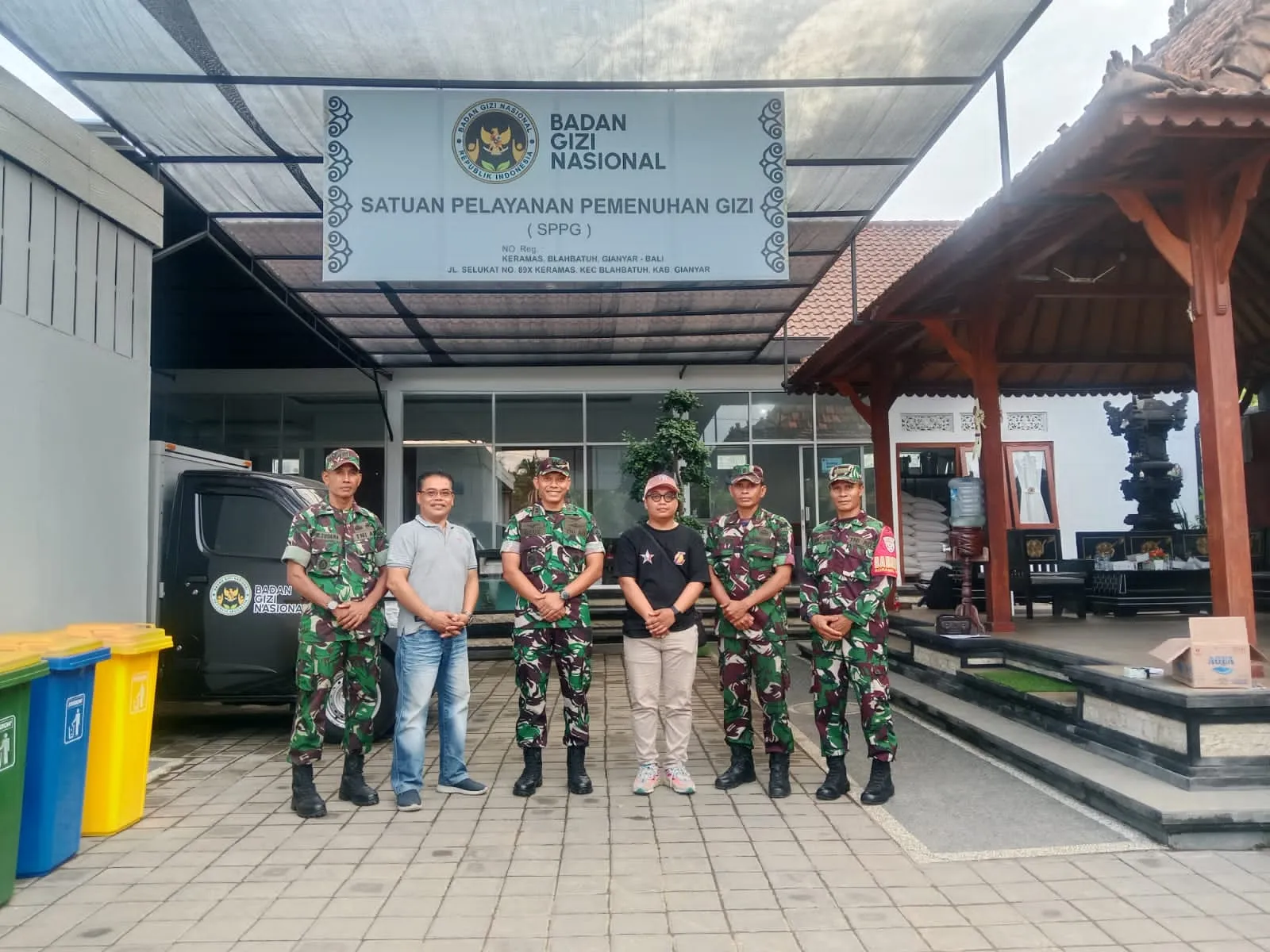 Dandim 1616/Gianyar Tinjau Kesiapan SPPG/Dapur Sehat Badan Gizi Nasional di Desa Keramas