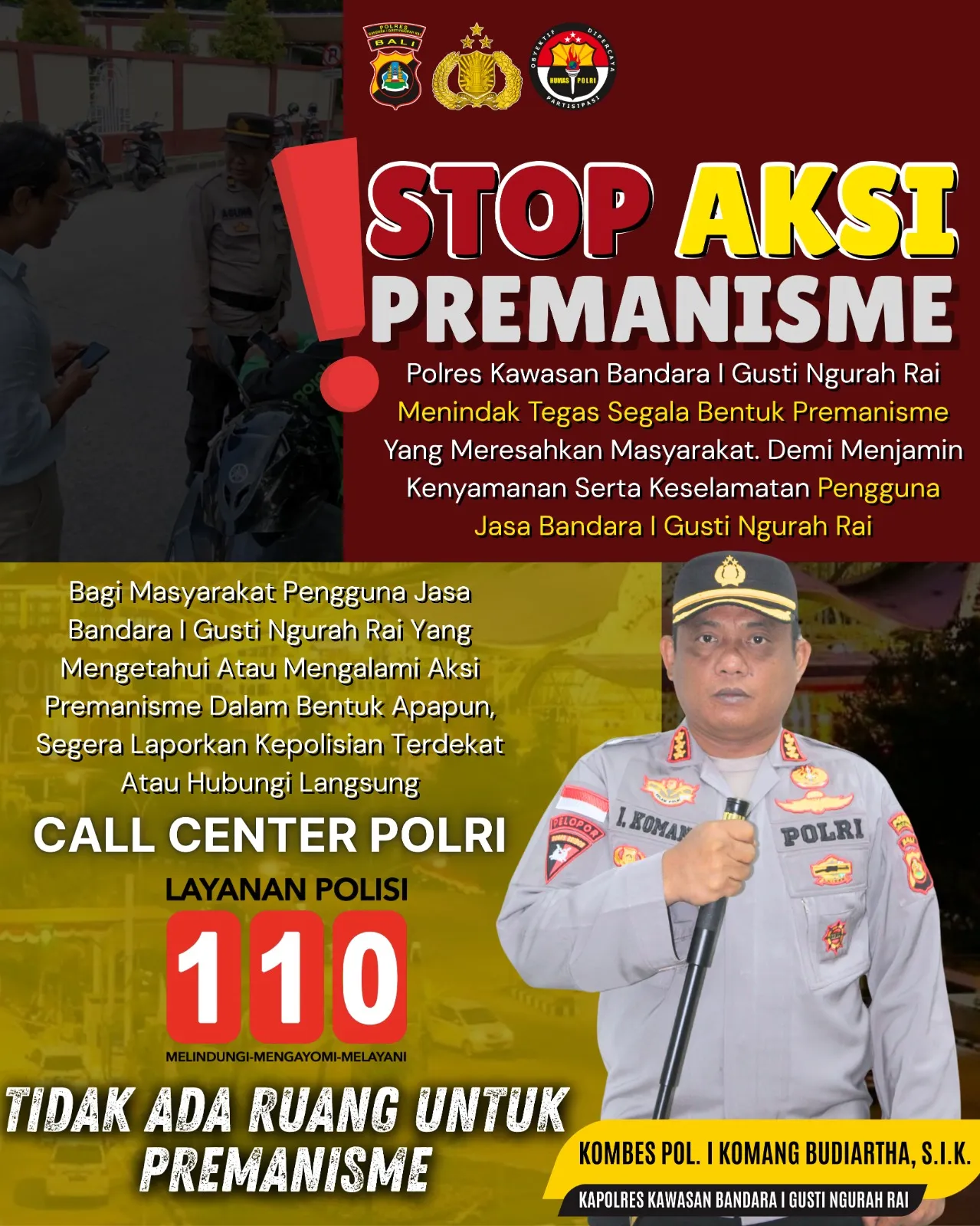 Polres Kawasan Bandara I Gusti Ngurah Rai Ajak Masyarakat Berantas Aksi Premanisme