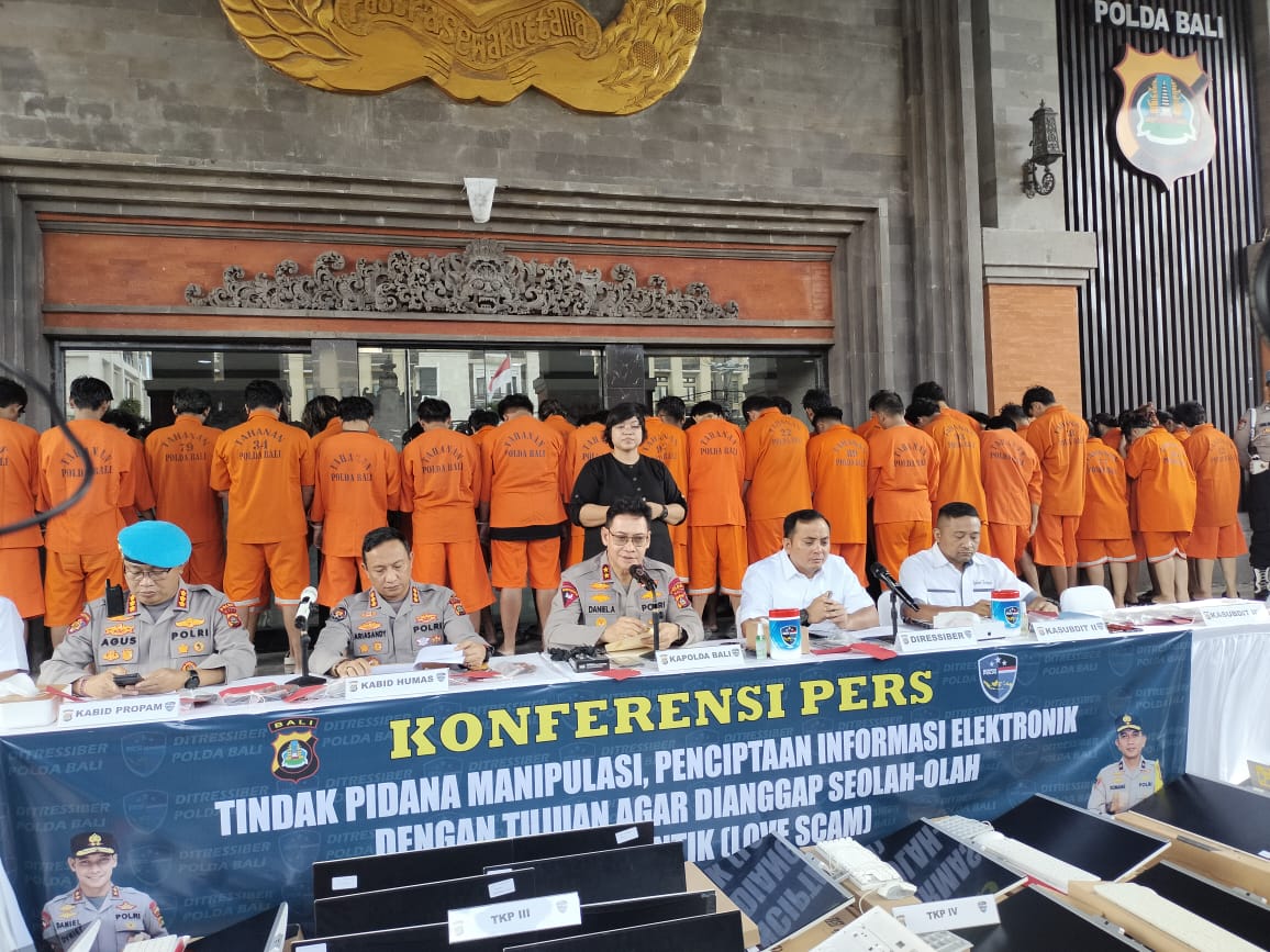 Ungkap Sindikat Penipuan Online Polda Bali Amankan Tiga Puluh Delapan Pelaku