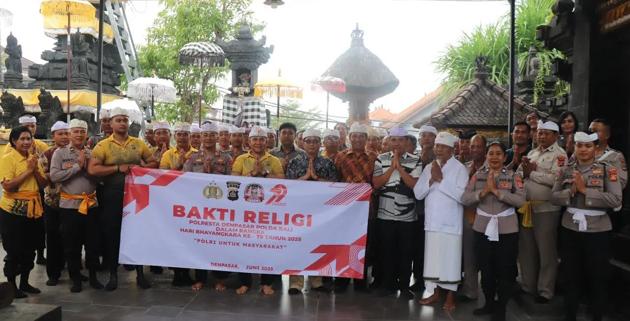 Jelang Rangka Hari Bhayangkara ke-79 Tahun 2025 Polresta Denpasar Gelar Bakti Religi