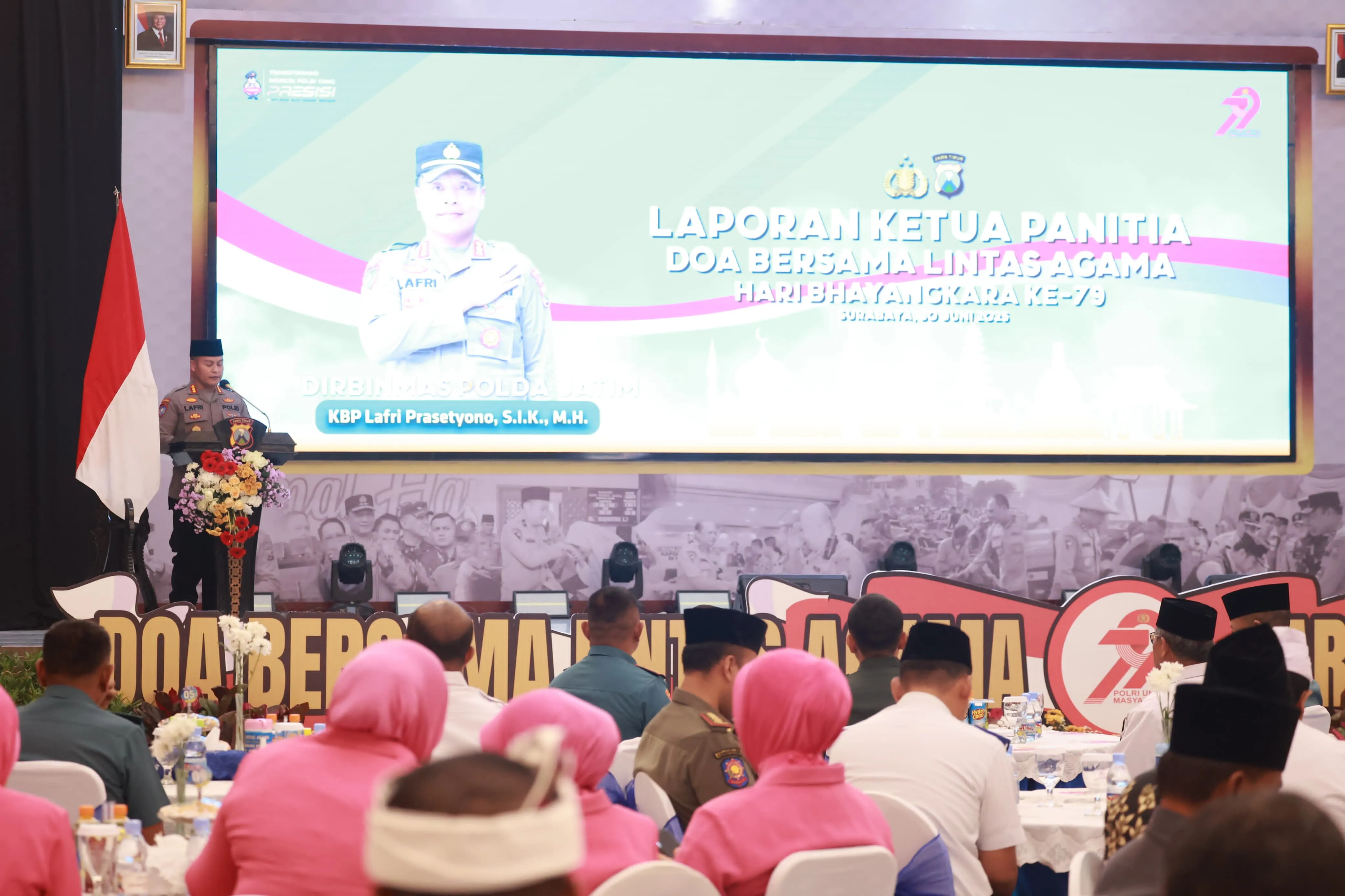 Polda Jatim Gelar Doa Bersama Lintas Agama Sambut Hari Bhayangkara ke - 79