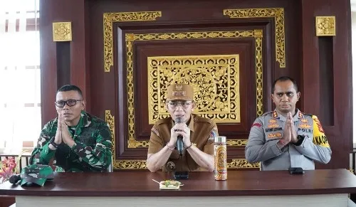 Kapolres AKBP Alfons W. P. Letsoin, S.I.K., Dampingi Bupati Klungkung Dalam Pertemuan Terkait Permasalahan Irigasi Subak Tohpati