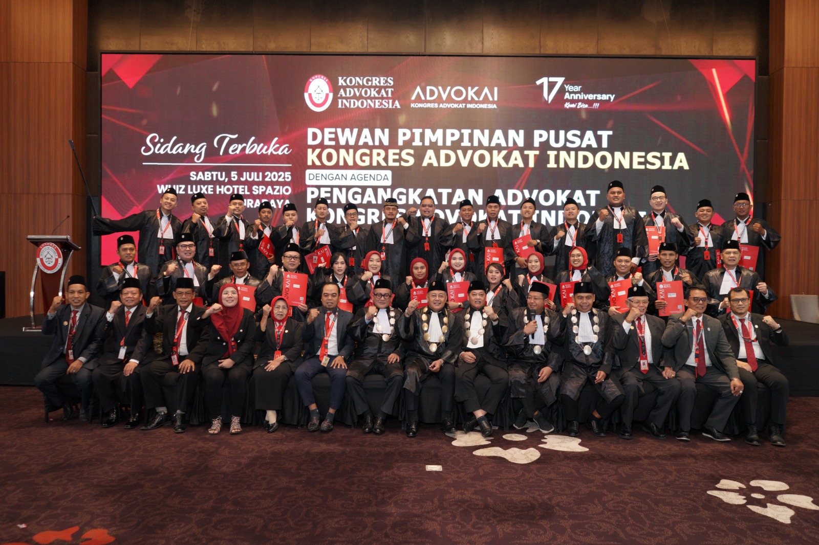 DPP Kongres Advokat Indonesia Gelar Pengangkatan Advokat Baru di Whiz Luxe Hotel Spazio Surabaya
