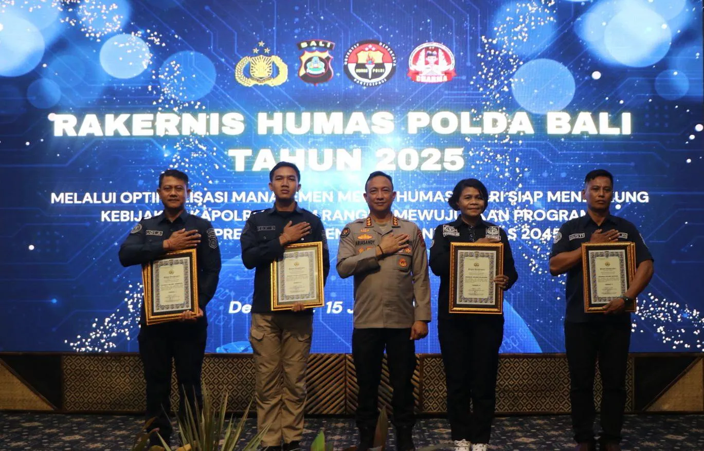 Sihumas Polres Jembrana Raih Dua Penghargaan Bergengsi Dalam Rakernis Bid Humas Polda Bali T.A. 2025