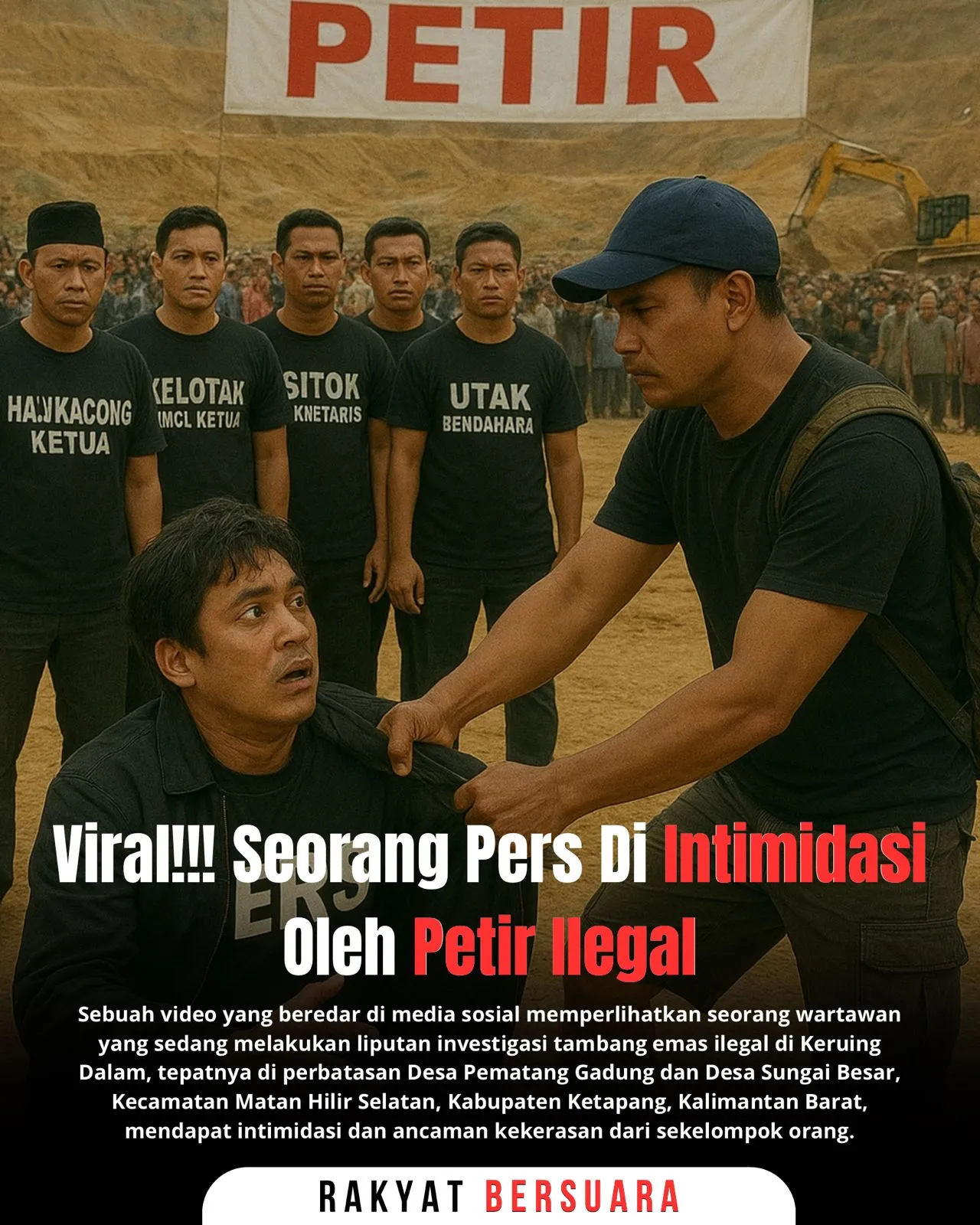 Wartawan Diintimidasi di Tambang Emas Ilegal Ketapang: PETIR Diduga Organisasi Abal-Abal, Aparat Diminta Tidak Tutup Mata