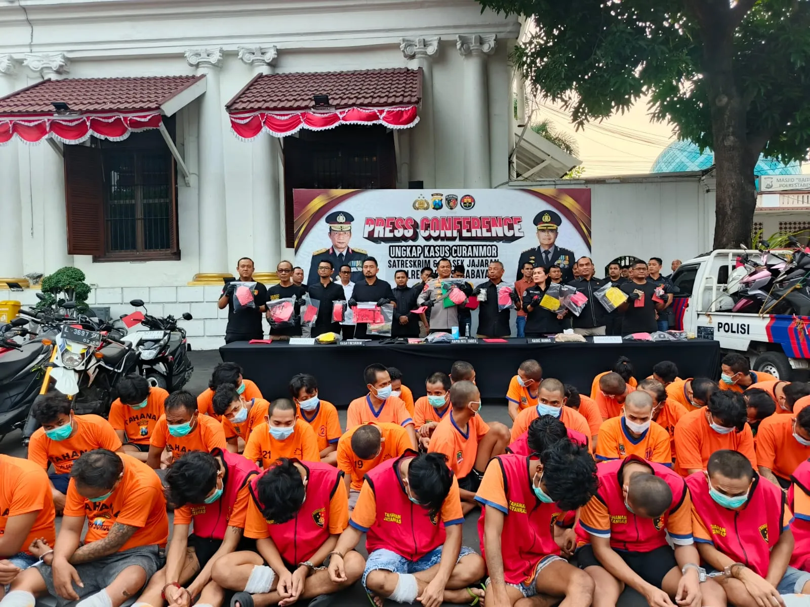 Polrestabes Surabaya dan Polsek Jajaran Kembali Ungkap Kasus Curanmor Dalam Periode Juli-Agustus, 49 Tersangka Diamankan 