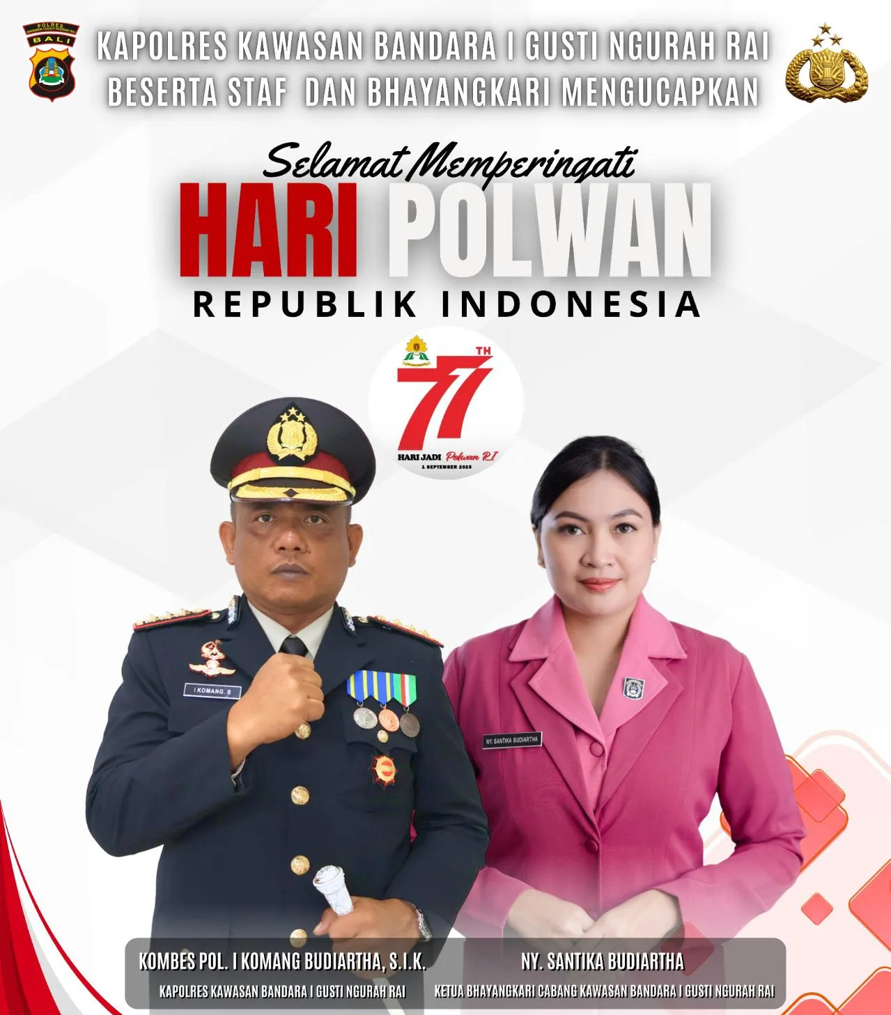 Srikandi Bhayangkara, Selamat Hari Jadi Polwan ke-77