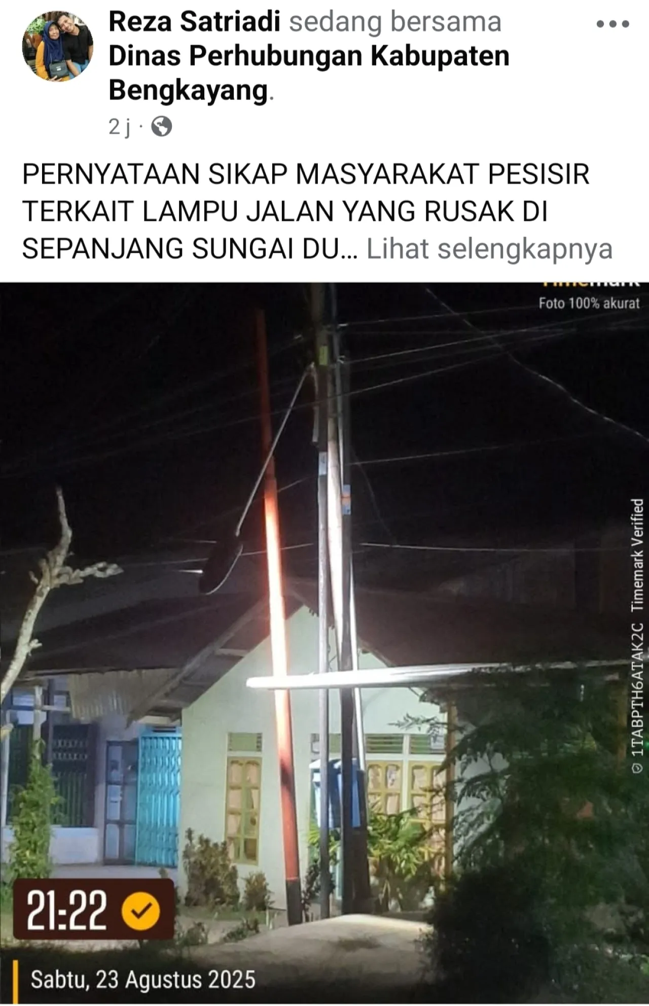 Warga Pesisir Tagih Tanggung Jawab, Dishub Bengkayang Dituding Lalai Soal Lampu Jalan