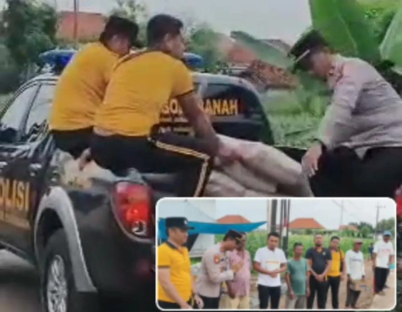 Polsek Sokobanah Sumbang Material Semen, Dukung Perbaikan Jalan Swadaya di Tamberu