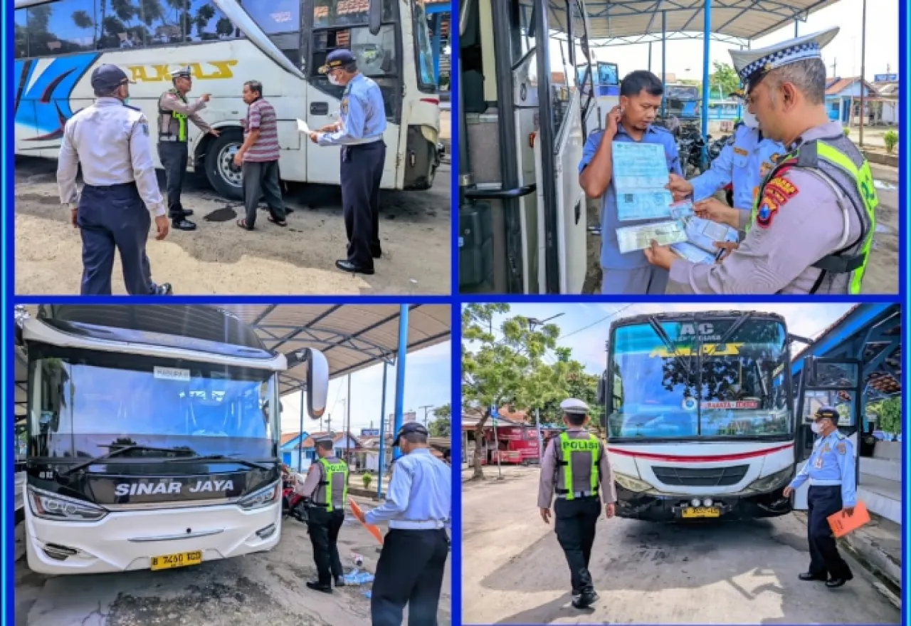 Pastikan Keselamatan Penumpang, Satlantas Polres Sampang Gelar Ramp Check di Terminal Trunojoyo