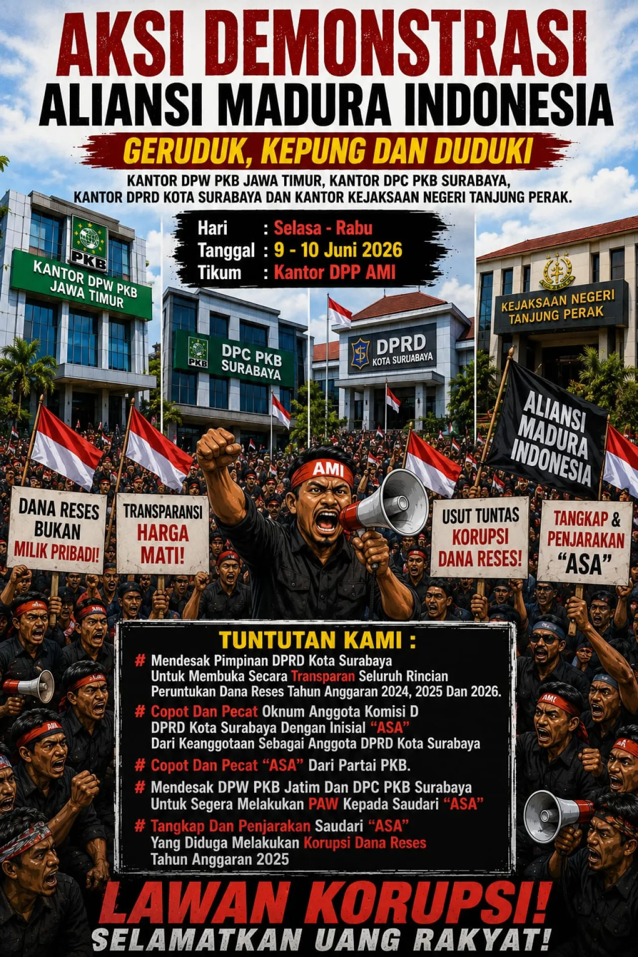 Geram dengan Ulah Oknum Dewan, AMI Siap Gelar Aksi di DPRD Surabaya dan Kantor PKB