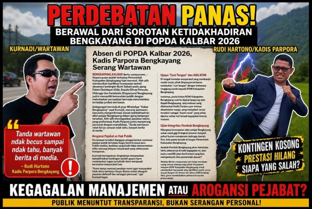 Absen di POPDA Kalbar 2026, Kadis Parpora Bengkayang Serang Wartawan