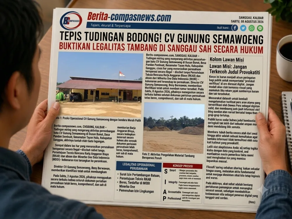 Tepis Tudingan Bodong! CV Gunung Semawoeng Buktikan Legalitas Tambang di Sanggau Sah Secara Hukum