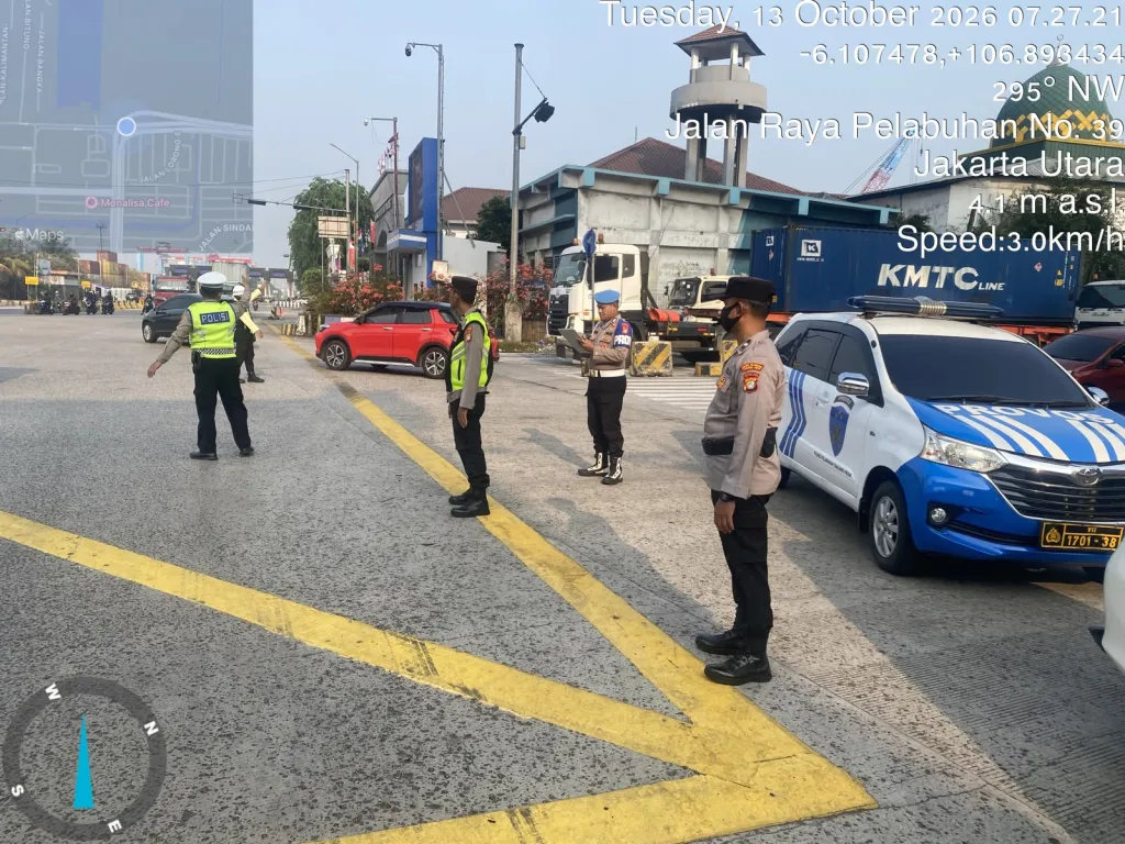 Sipropam Polres Pelabuhan Tanjung Priok, Laksanakan Pengecekan Gatur Lalin dan Apel Pagi. 