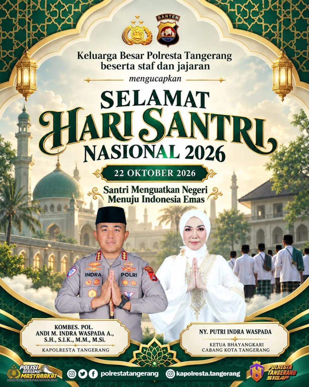 Hari Santri Nasional 2026, Kapolresta Tangerang Ajak Santri Jaga Persatuan dan Kamtibmas
