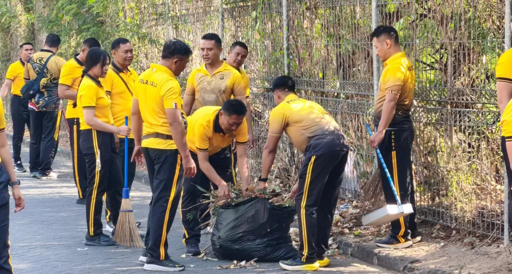 Polres Bandara Ngurah Rai Gelar Kurve, Wujudkan Lingkungan Mako yang Bersih dan Nyaman
