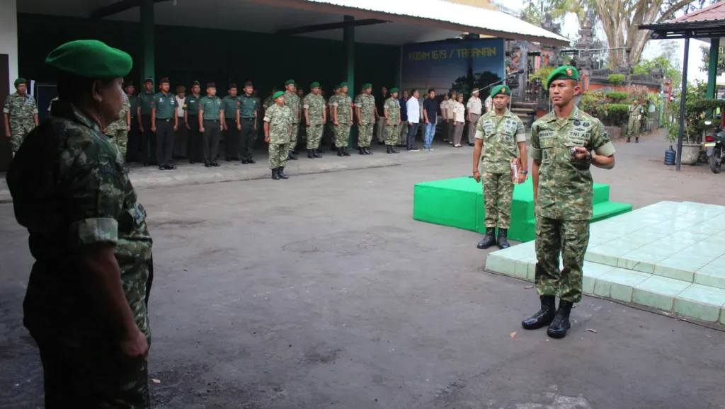Dandim Tabanan Pimpin Pelaporan Korps 27 Personel Yang Naik Pangkat Periode 1 Oktober 2026
