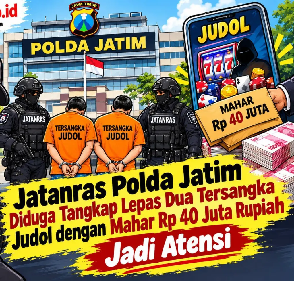 Jatanras Polda Jatim Diduga Tangkap Lepas Dua Tersangka Judol dengan Mahar Rp 40 Juta Rupiah Jadi Aten