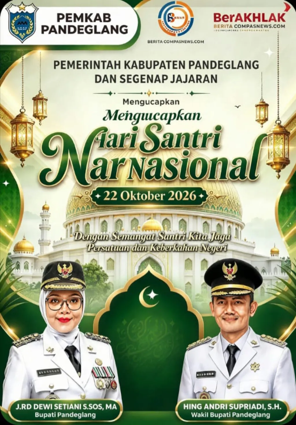 Pemkab Pandeglang Ucapkan Selamat Hari Santri Nasional 2026, Ajak Jaga Persatuan dan Keberkahan Negeri