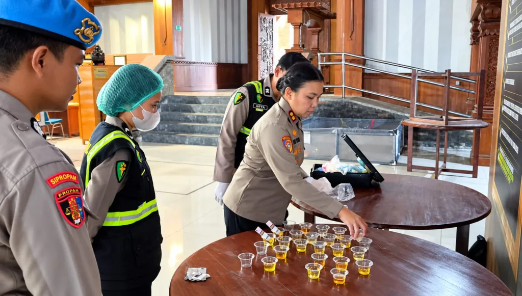 Tegas Berantas Narkoba dari Internal, Polres Jembrana Tes Urine PJU dan Personel, Hasil Seluruhnya Negatif