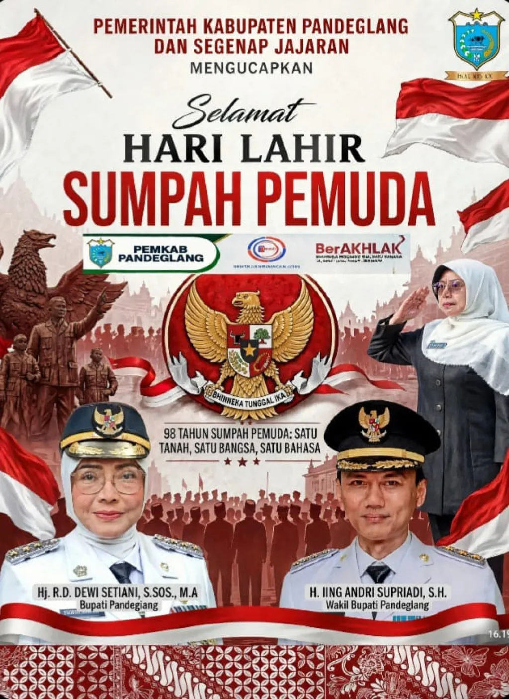 Pemkab Pandeglang Ucapkan Selamat Hari Sumpah Pemuda ke-98, Teguhkan Semangat Persatuan dan Kesatuan Bangsa