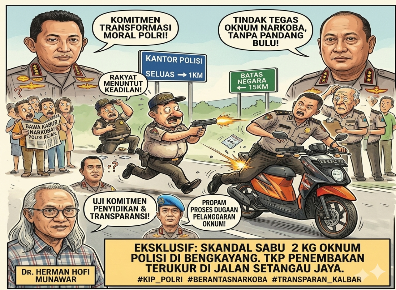 "Oknum Polsek Seluas Diduga Jadi Kurir 2 Kg Sabu, Terjangjang Tembakan di Pinggir Jalan"