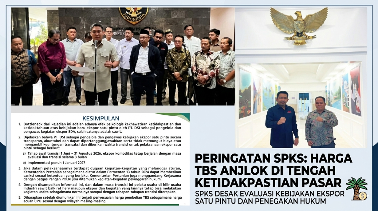SPKS Desak Evaluasi Tata Kelola Ekspor Sawit di Tengah Anjloknya Harga TBS Petani