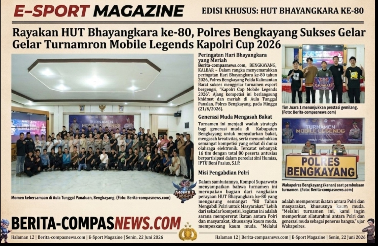 Rayakan HUT Bhayangkara ke-80, Polres Bengkayang Sukses Gelar Turnamen Mobile Legends Kapolri Cup 2026