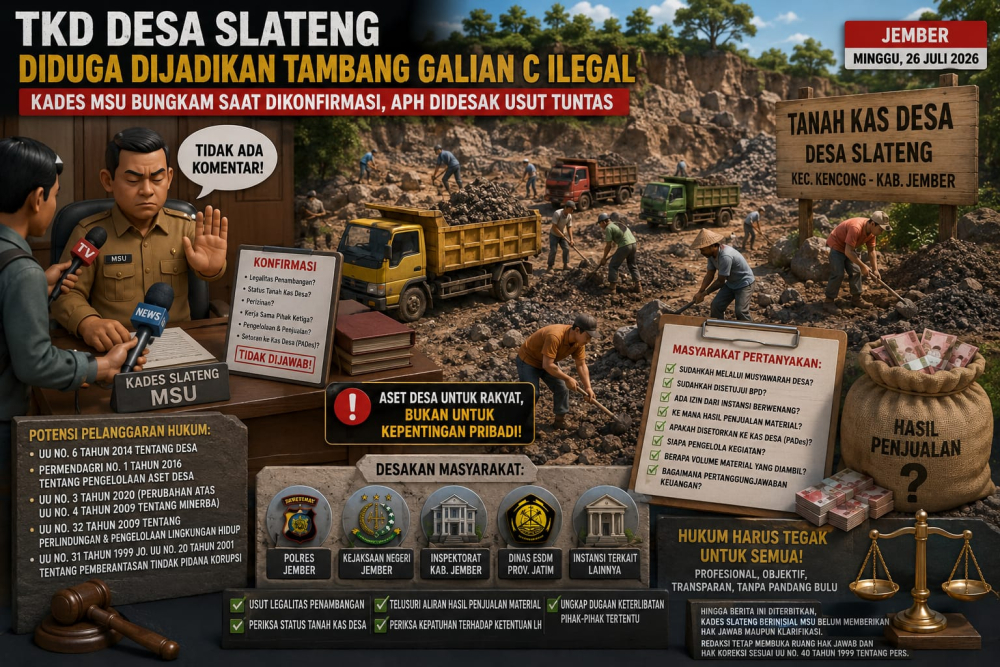 TKD Desa Slateng Diduga Jadi Lokasi Tambang Galian C Ilegal, Kades MSU Bungkam Saat Dikonfirmasi
