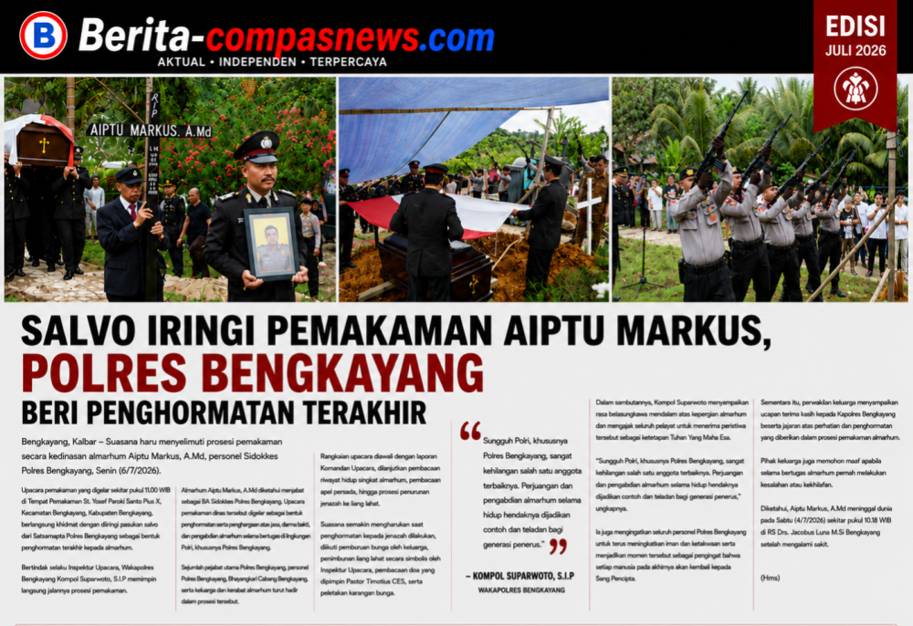 Penghormatan Terakhir bagi Aiptu Markus, Polres Bengkayang Lepas Personel Terbaik dengan Upacara Kedinasan