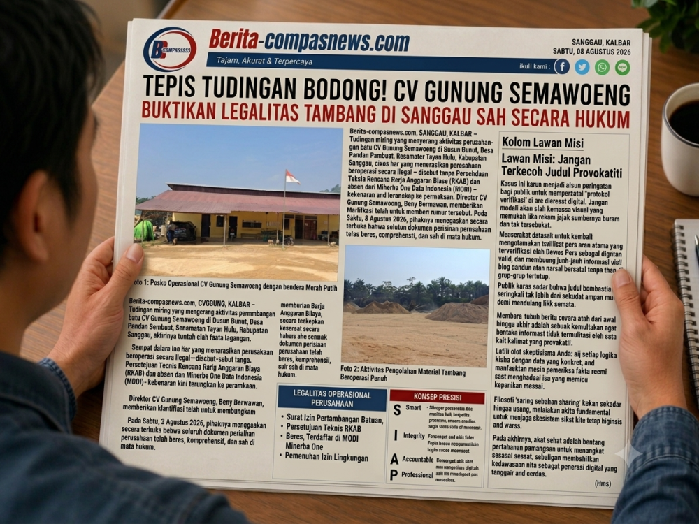 Tepis Tudingan Bodong! CV Gunung Semawoeng Buktikan Legalitas Tambang di Sanggau Sah Secara Hukum