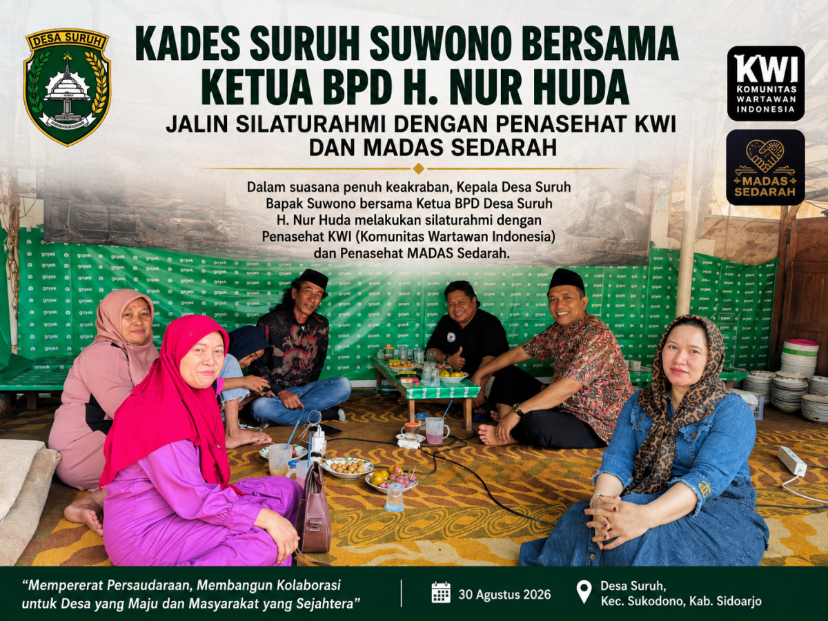 Kades Suruh Suwono Bersama Ketua BPD H. Nur Huda Jalin Silaturahmi dengan Penasehat KWI dan MADAS Sedarah