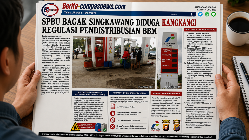 SPBU Bagak Singkawang Diduga Kangkangi Regulasi Pendistribusian BBM