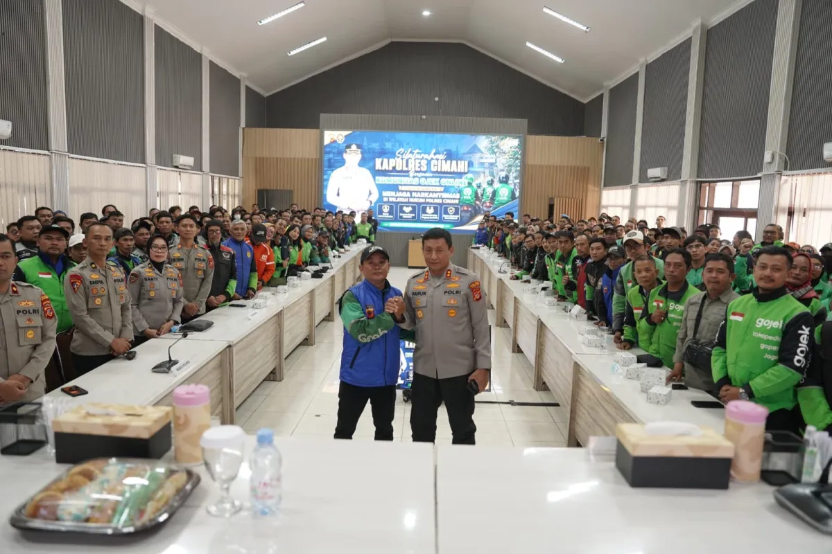 Polres Cimahi Gandeng 200 Ojol Perkuat Kamtibmas, Kapolres Ajak Jadi Mitra Strategis Polisi