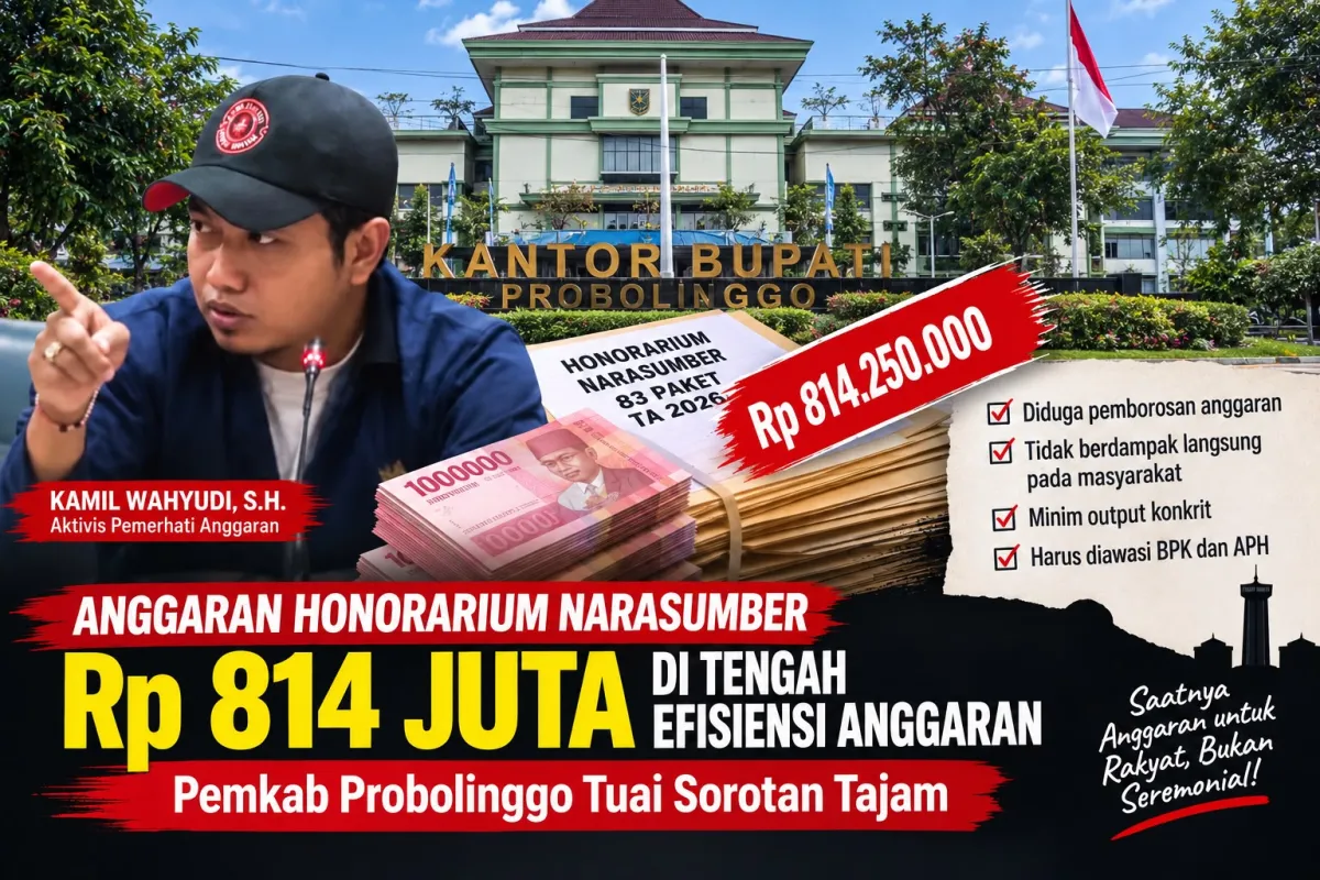 Rp 814 Juta untuk 83 Paket Honorarium Narasumber, Anggaran Pemkab Probolinggo Tuai Sorotan