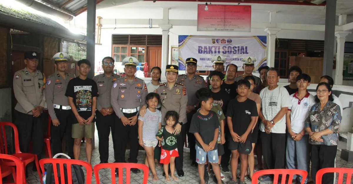 Polres Jembrana Berbagi Kepedulian, Serahkan Bantuan Sembako ke LKSA Artha Kara Kumara