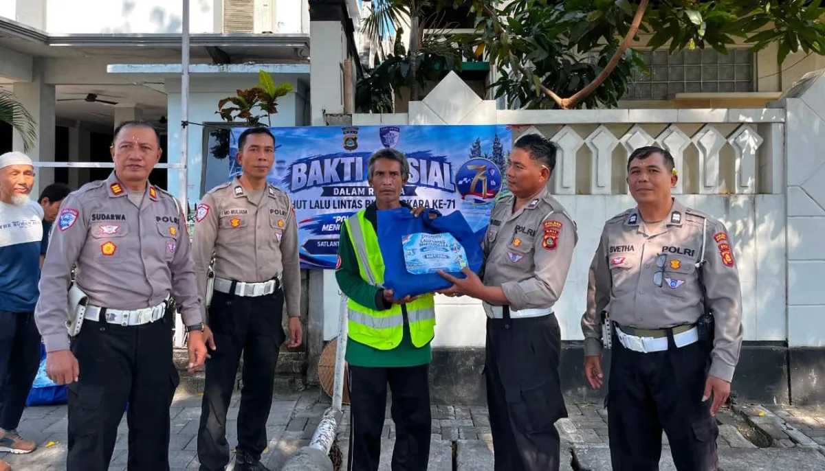 Sambut HUT Lalu Lintas Bhayangkara ke-71, Satlantas Polres Bandara Gelar Doa Bersama dan Bakti Sosial